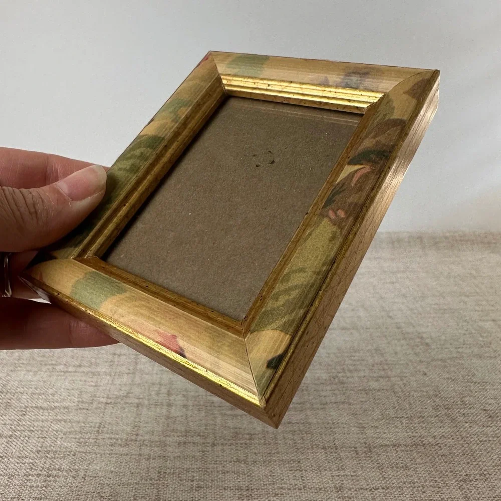 Small Gold Floral Picture Frame | Easel Back Tabletop Frame